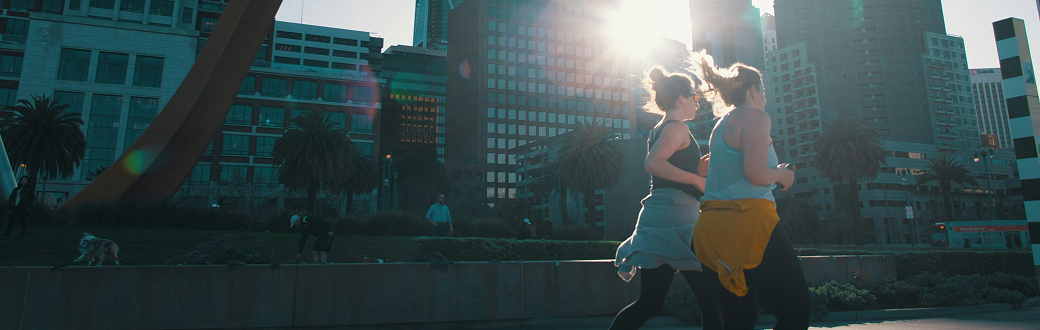 women jogging in the city
