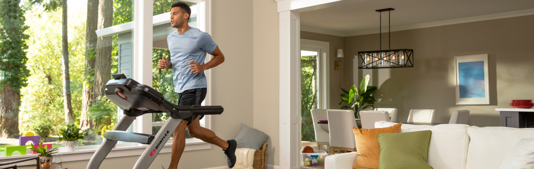 man running on a treadmill
