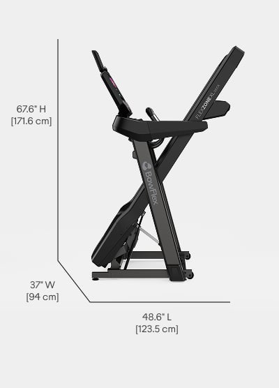 T16 Treadmill Folded Dimensions  - Length 48.6 inches, Width 37 inches, Height 67.6 inches