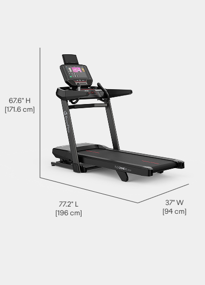 T16 Treadmill Dimensions  - Length 77.2 inches, Width 37 inches, Height 67.6 inches