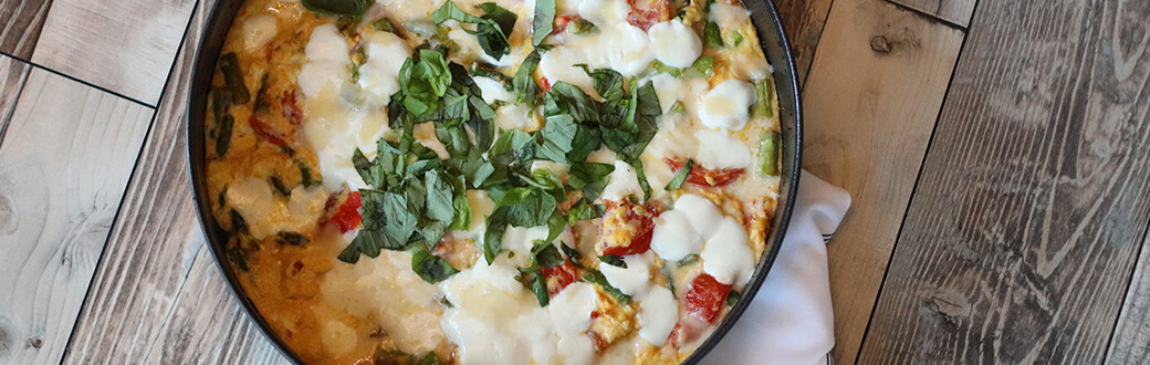 Asparagus and tomato fritatta.