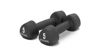 ZIVA Neoprene Tribell Dumbbells &ndash; Black &ndash; 5 lbs, Pair--thumbnail