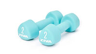 ZIVA Neoprene Tribell Dumbbells &ndash; Turquoise &ndash; 2 lbs, Pair--thumbnail